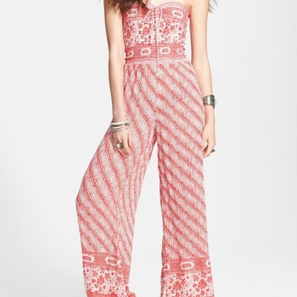 Free People Tube Top Wide Leg Jumpsuit - Picture 2 of 7